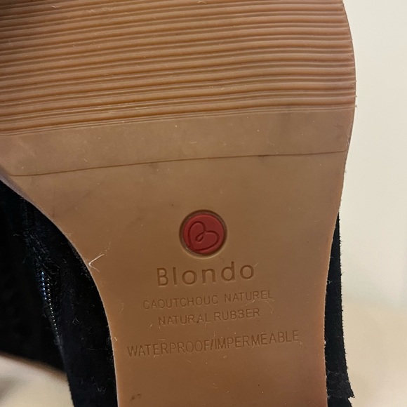 - Blondo Nina Black Waterproof Leather Suede Ankle Bootie’s Size 9 - Picture 5 of 9